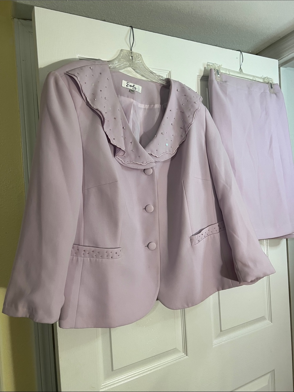 Emely Lavender Ruffle-Collar Womens Blazer